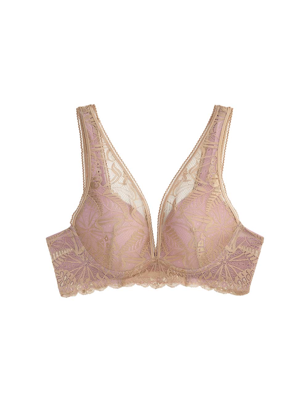 Elodie WireFree Deep plunge petite bra color_Biscotti/Rosé