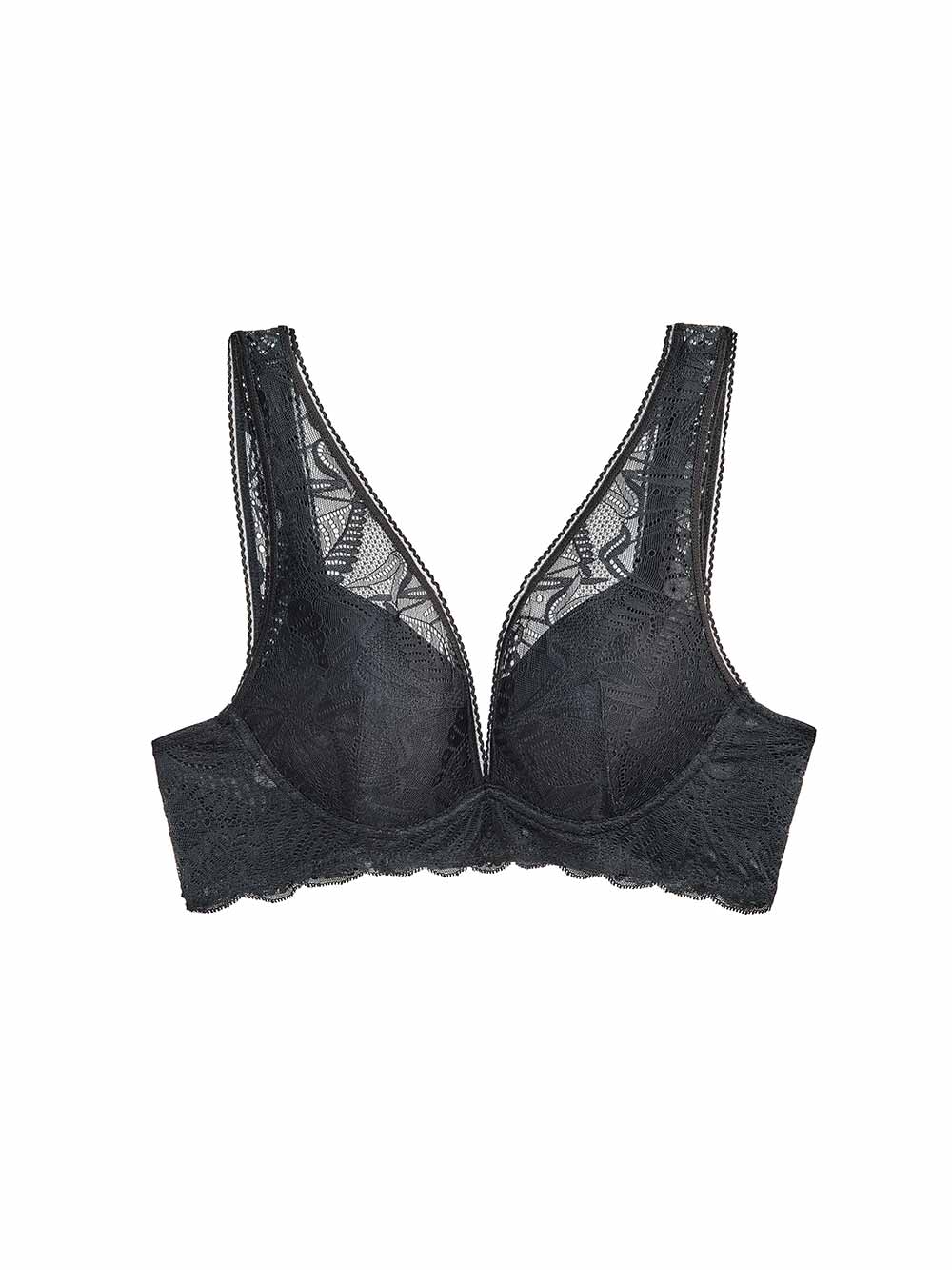 Elodie WireFree Deep plunge petite bra color_Black