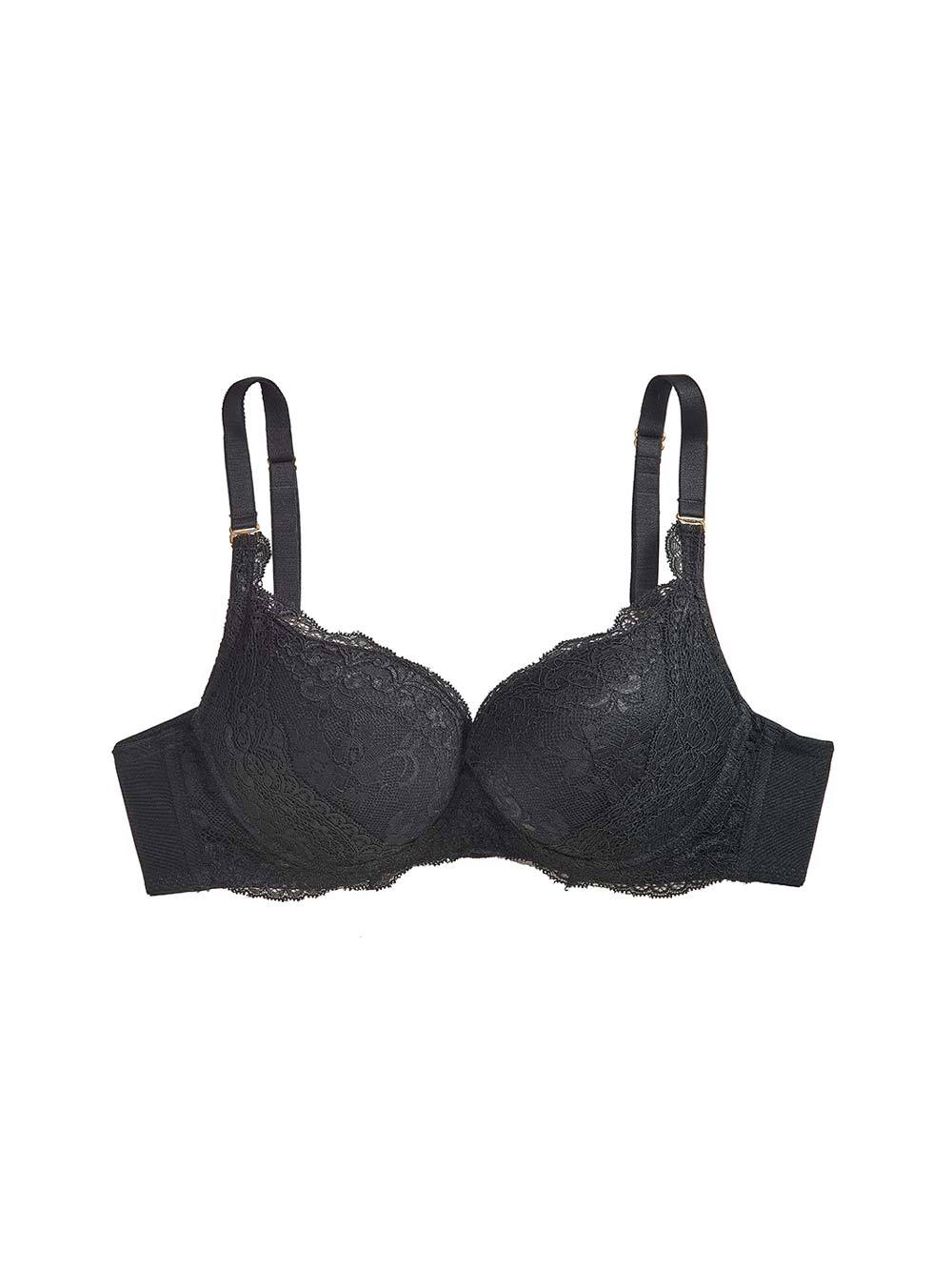 Elsie Contoured Black Lace Bra color_Black