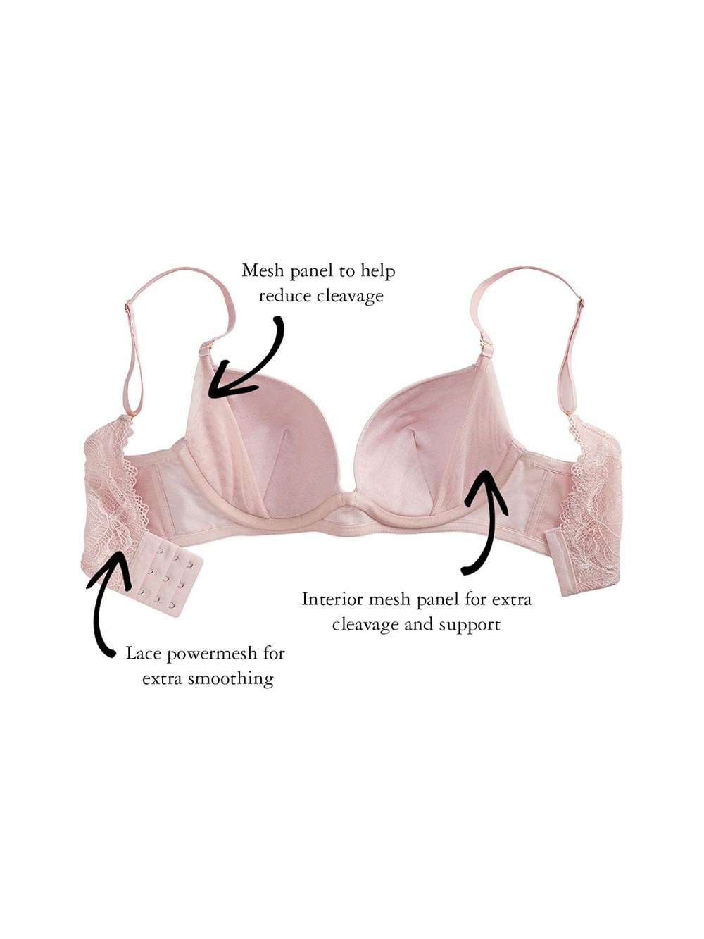 Heather Contoured Push-Up Bra color_Blush
