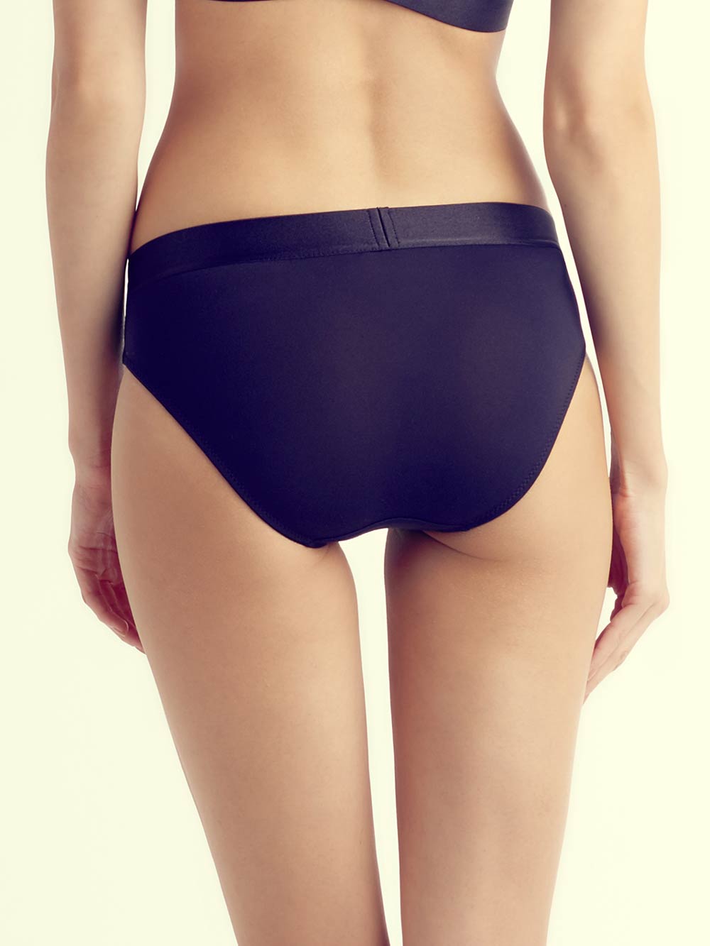 Jamie Full Coverage Cotton Crotch Black Bikini