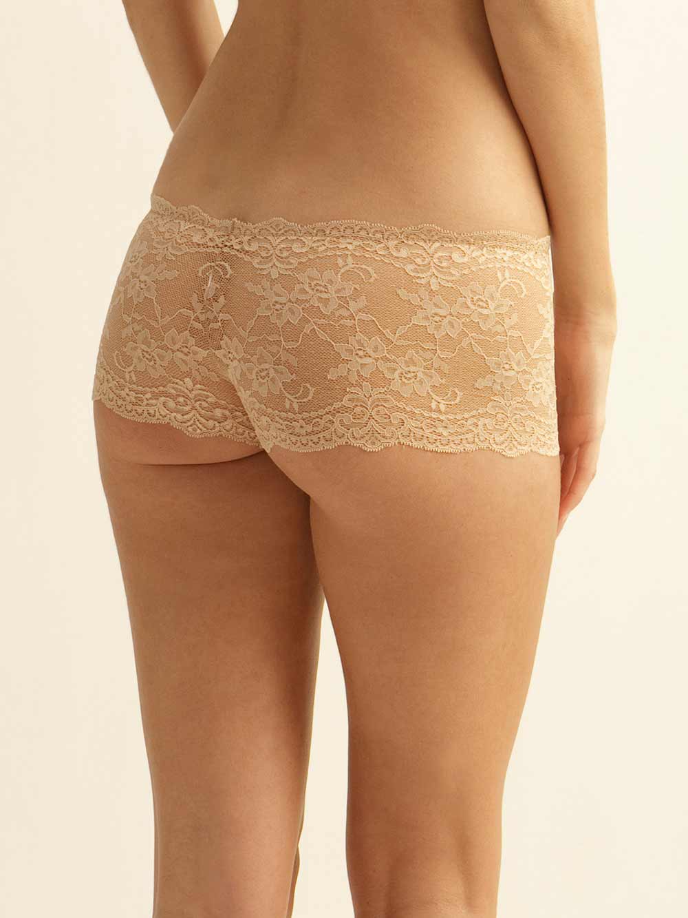 Lucia Low Rise Nude Lace Boyshorts