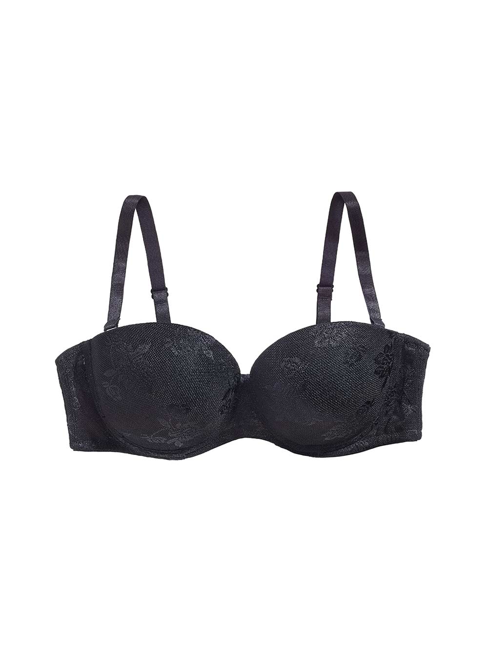 Sascha Demi-Cup Black Lace Bra color_Black