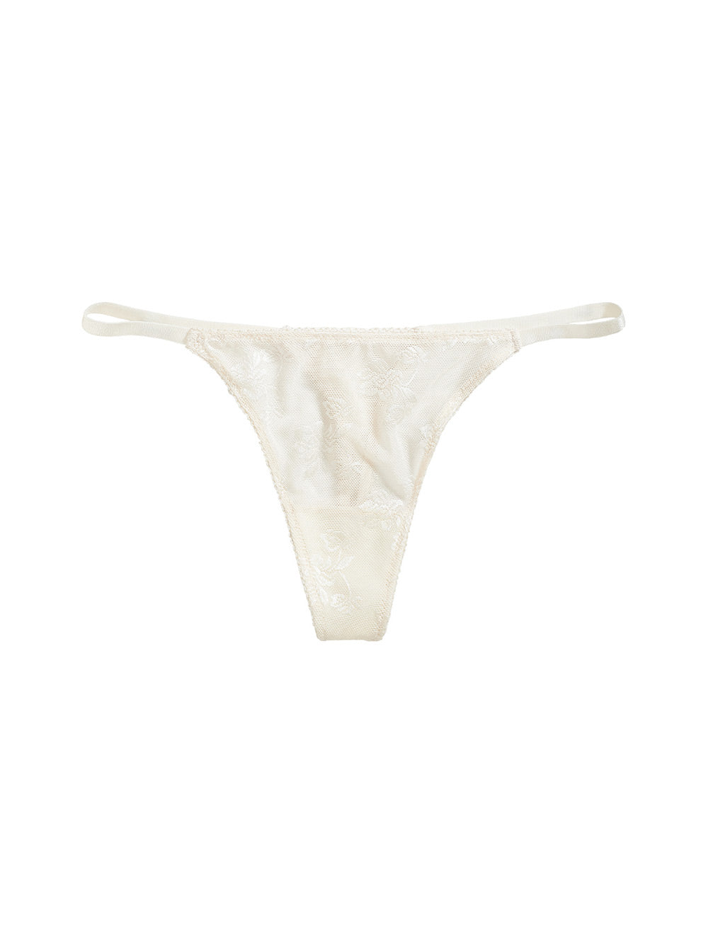 Sascha Low Rise Lace Thong color_Pearl