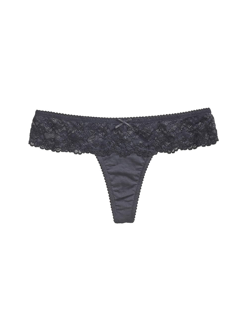 Yvonne Low Rise Lace Detailing Black Thong color_Black
