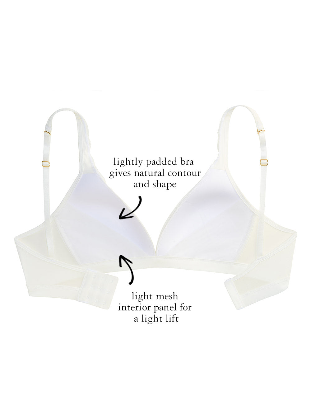 Etam Light padded non-wired bra WHITE