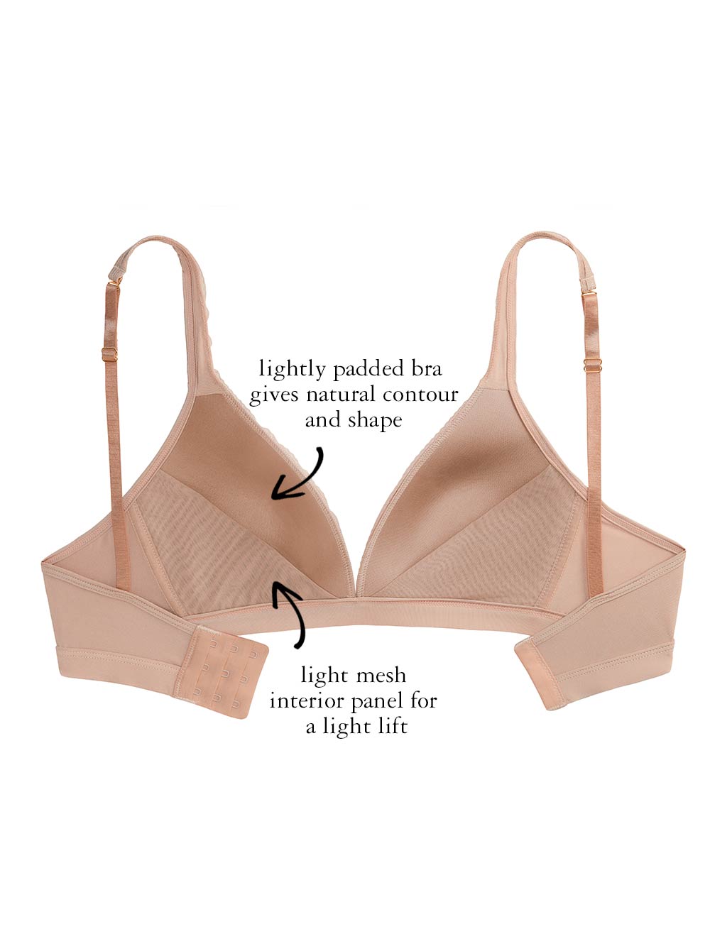 Erika Wire-free Bra, Petite, Lightly Padded, Smooth Cup, T-Shirt Bra