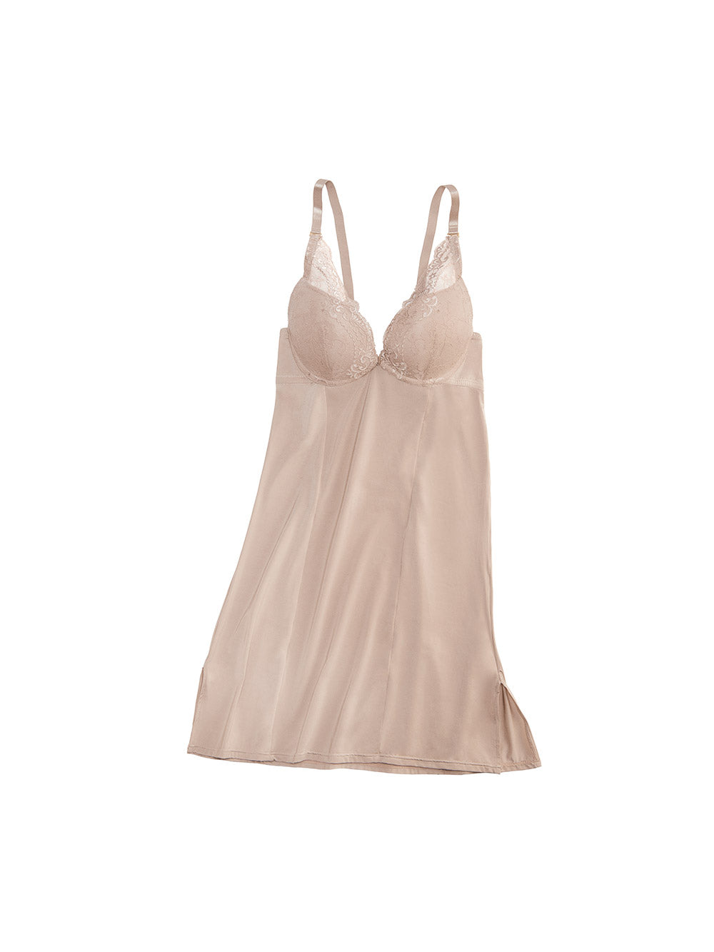 Lucia Chemise/Slip, Petite, Deep-Plunge, Contoured, Push-Up