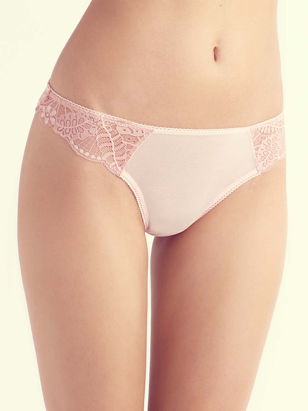 Cecilia Lace Detail Cotton Crotch Thong
