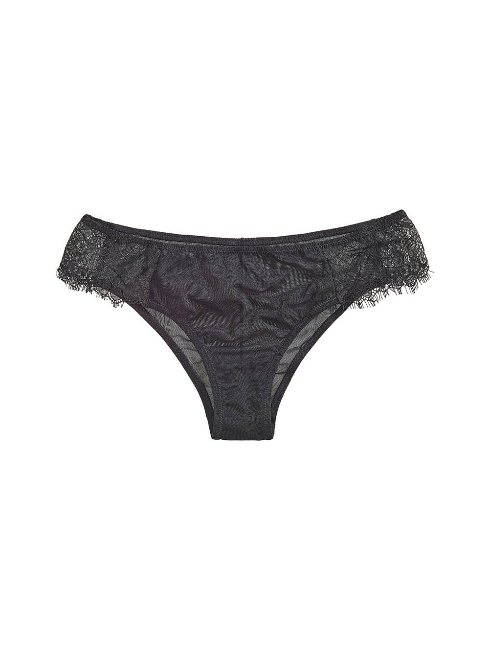 Ethel Full Coverage Lace Detail Black Panty