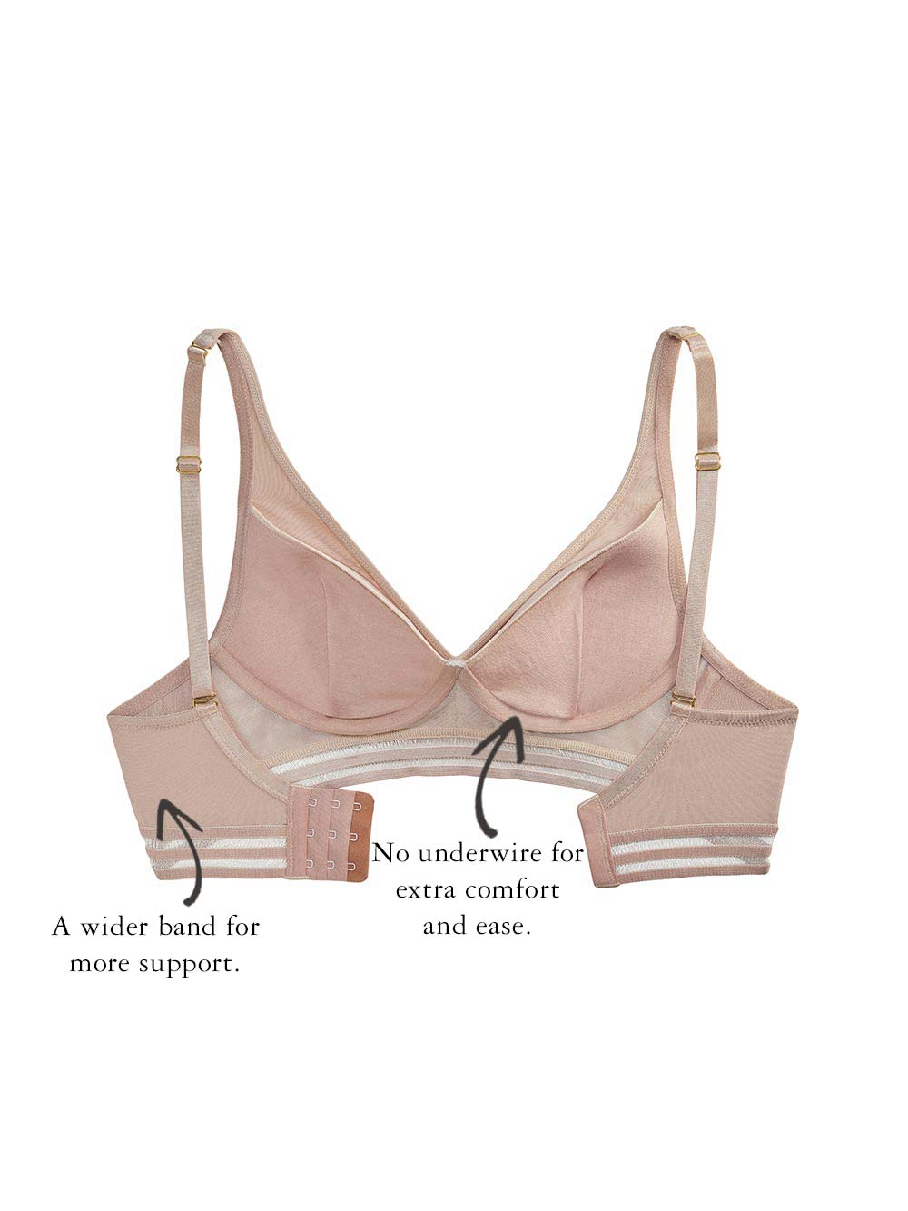 Hattie Wire-free Bra, Petite, Lightly Lined, Wide Band, Bralette