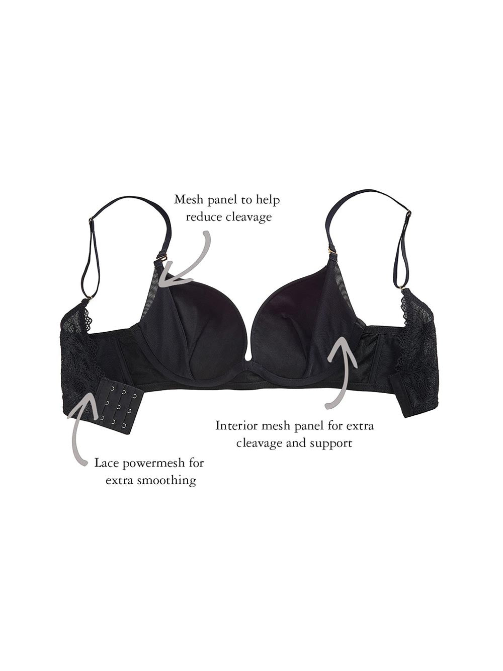 Heather Contoured Smooth Black Bra