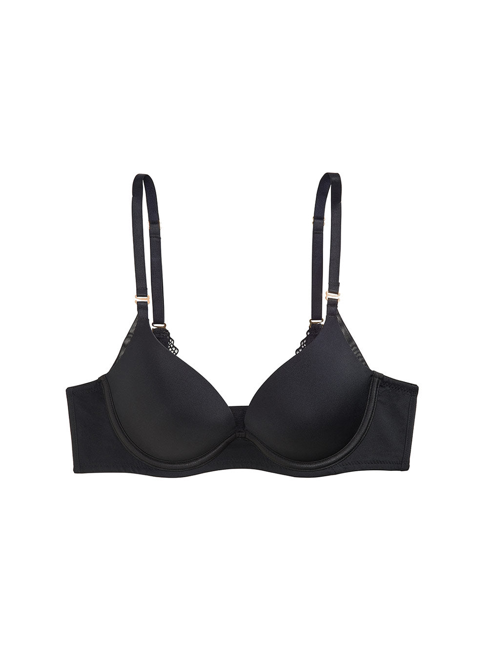 Heather Contoured Push-Up Black Bra