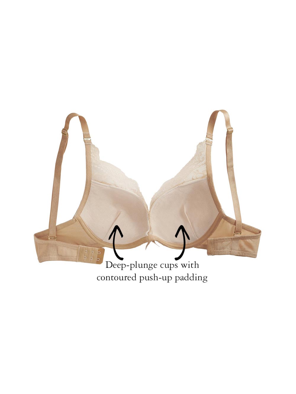 Lucia Deep-Plunge Contoured Lace Bra