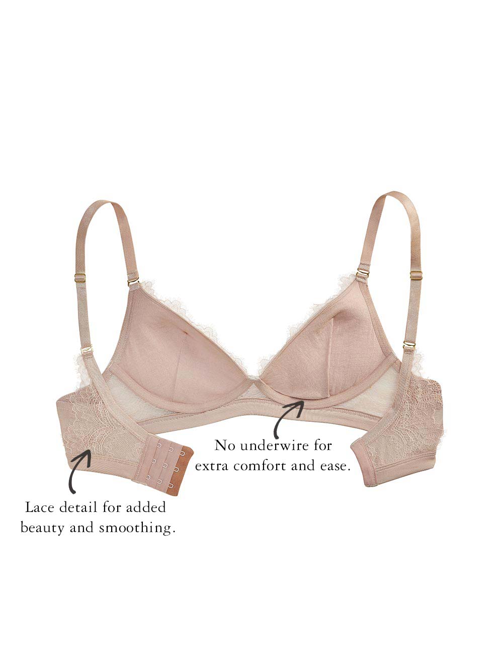 Mona Wire-Free Bra, Petite, Convertible Straps, Light Push-Up, Lace