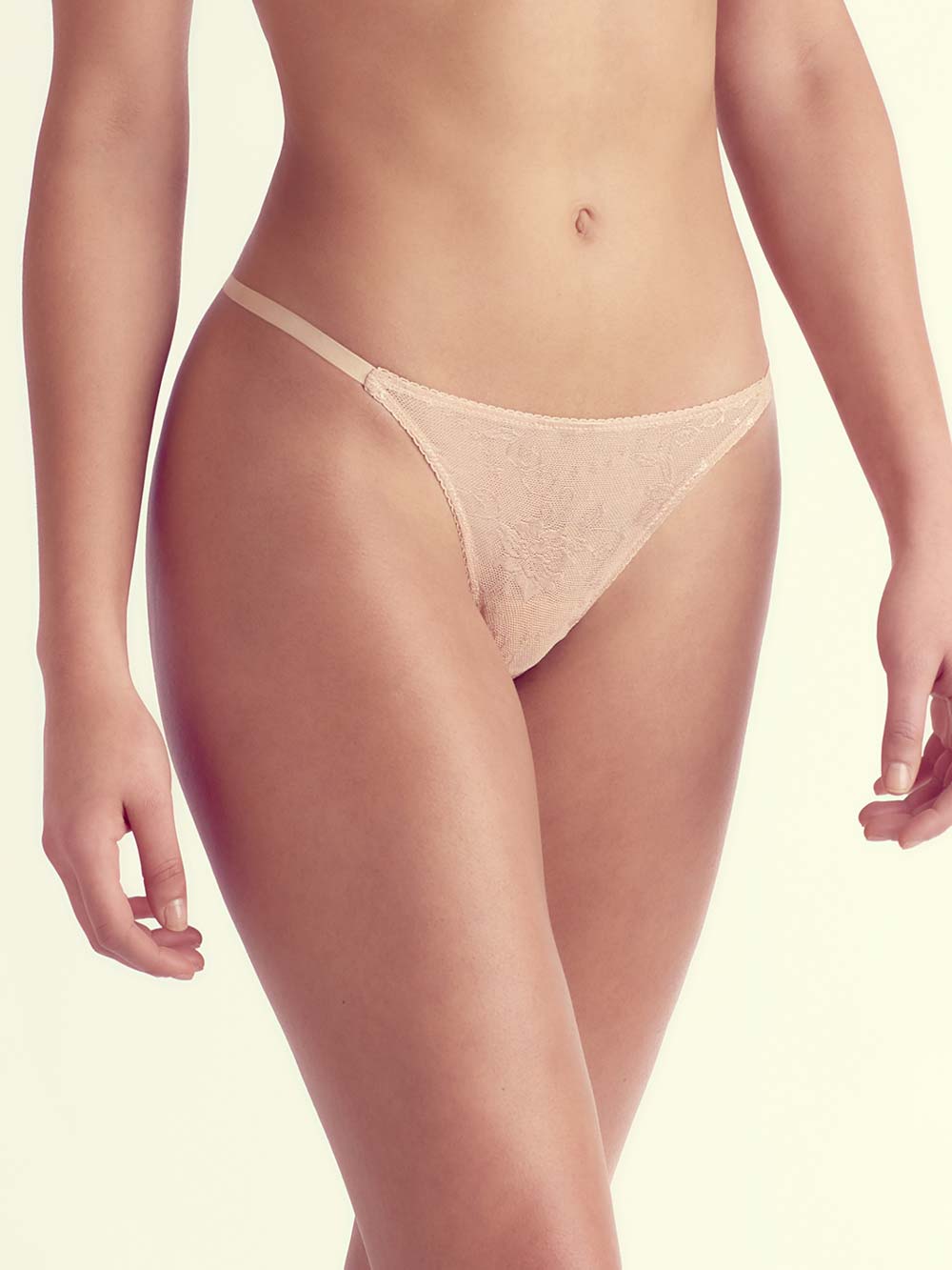 Sascha Low Rise Nude Lace Thong