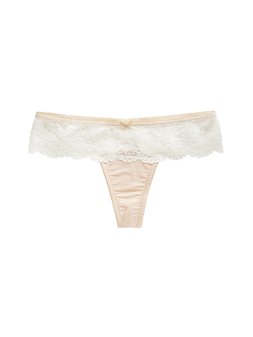 Yvonne Low Rise Lace Detailing Nude Thong