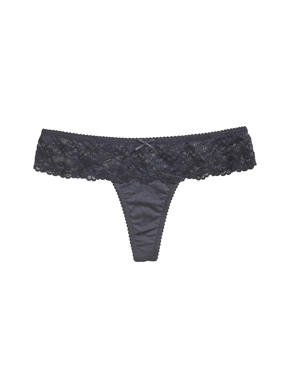Yvonne Low Rise Lace Detailing Black Thong